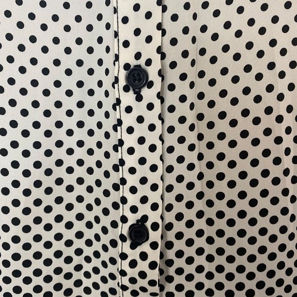 New York & Company Sleeveless Ombre Polkadot Blouse Women's Medium Black & White - Picture 7 of 12